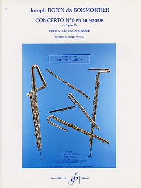 Illustration de Concerto op. 15/6 en mi m pour 5 flûtes