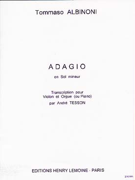 Illustration de Adagio en sol m (tr. Tesson pour violon et orgue ou piano)