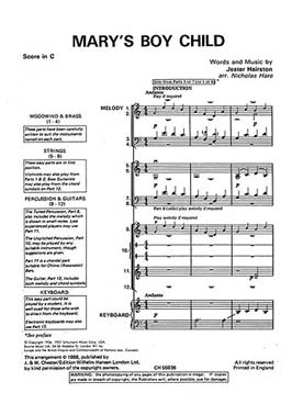 Illustration de KALEIDOSCOPE : musique facile d'ensemble variable pour tous instruments - N° 29 : HAIRSTON Mary's boy child