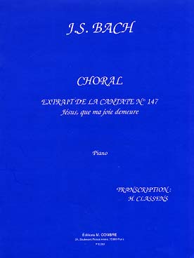 Illustration de Choral de la Cantate 147 "Jésus que ma joie demeure" - éd. Combre (tr. Classens)
