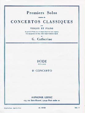 Illustration de 1er Solo du Concerto N° 6 en si b M - éd. Leduc, rév. Catherine