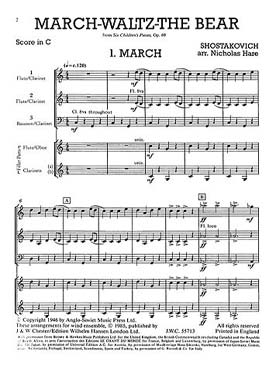 Illustration de MIXED BAG : ensembles variables pour bois (C + P) - N° 24 : CHOSTAKOVITCH Marche, valse et polka