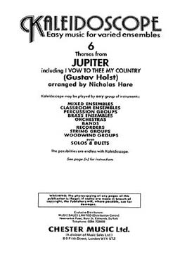 Illustration de KALEIDOSCOPE : musique facile d'ensemble variable pour tous instruments - N° 6 : HOLST Jupiter (des "Planètes")