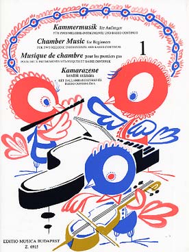 Illustration de MUSIQUE DE CHAMBRE pour les premiers pas (2 instruments mélodiques, piano et violoncelle ou basson) - Vol. 1