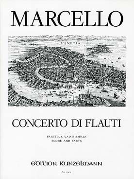 Illustration marcello concerto pour 4 flutes et b. c.