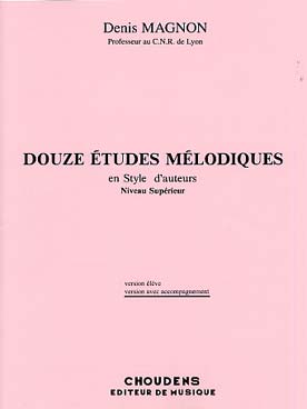 Illustration de 12 Études mélodiques en style d'auteur - Supérieur : Livre du professeur a/a