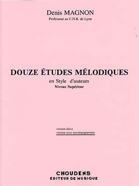 Illustration de 12 Études mélodiques en style d'auteur - Supérieur : Livre du professeur a/a