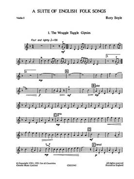 Illustration de PLAYSTRINGS : musique pour orchestre de jeunes instrumentistes à cordes Moy. force 1 : BOYLE Suite de chansons - Parties séparées