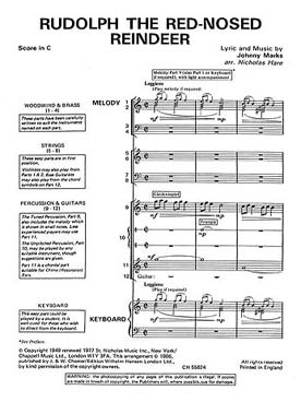 Illustration de KALEIDOSCOPE : musique facile d'ensemble variable pour tous instruments - N° 16 : MARKS Rudolph the red noser...