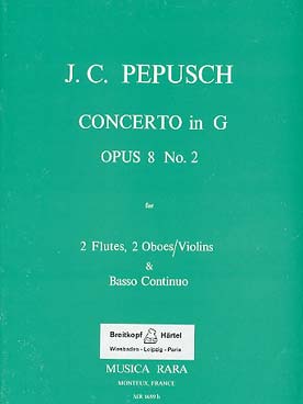 Illustration de Concerto op. 8 N° 2 en sol M pour 2 flûtes, 2 hautbois (ou violons) et basse continue
