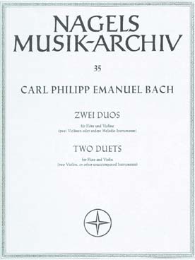Illustration de 2 Duos (duo Wq 140 pour 2 violons ou 2 flûtes ou violon et flûte, duo Wq 142 pour 2 violons ou clarinettes ou flûtes)