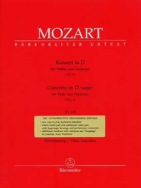 Illustration mozart concerto n°  4 k 218 en re maj
