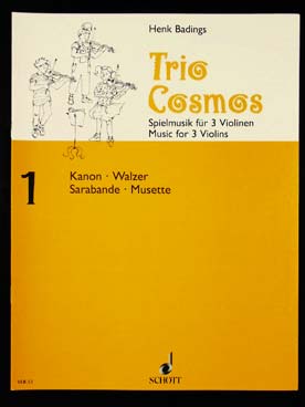 Illustration de Trio-Cosmos pour 3 violons (C + P) - N° 1 : Canon, valse, sarabande, musette