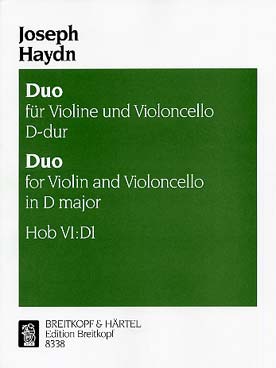 Illustration de Duo Hob VI:D1 pour violon et violoncelle