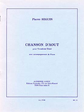 Illustration de Chanson d'août pour trombone ténor et piano