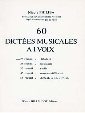 Illustration de 60 Dictées musicales à 1 voix - Vol. 1 : débutant