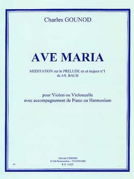 Illustration de Ave Maria d'après Bach, tr. Daniel pour violon ou violoncelle et piano