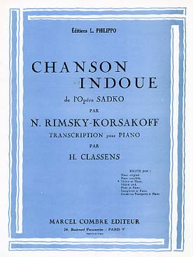 Illustration de Chanson hindoue (indoue) de l'opéra Sadko (tr. Classens)