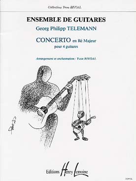 Illustration telemann concerto en re maj 4 guitares