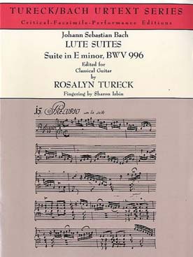 Illustration de Suites pour luth - N° 1 BWV 996 en mi m, avec fac-similé
