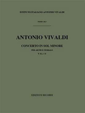 Illustration de Concerto RV 157 F. XI N° 21 en sol m pour cordes et clavecin