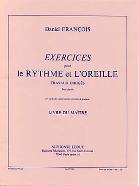 Illustration de Exercices pour le rythme et l'oreille - Vol. 1 (1er Cycle) livre du professeur
