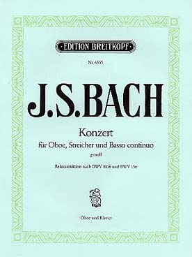 Illustration de Concerto en sol m pour hautbois, cordes et b. c., réd. piano (BWV 1056-156)