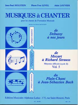 Illustration de Musique à chanter Cycle 2 (moyenne diff) - Vol. 5 : de Mozart à R. Strauss