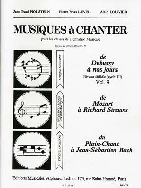 Illustration de Musique à chanter Cycle 3 (difficile) - Vol. 9 : de Debussy à nos jours