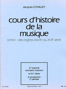 Illustration de Cours d'histoire de la musique Tome 1 : Des origines à la fin du 17e - Vol. 3 : Exemples musicaux (5 et 6)