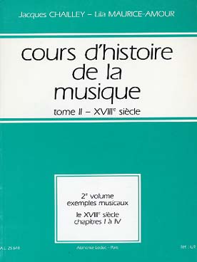 Illustration de Cours d'histoire de la musique Tome 2 : 18e (1700 - 1791) - Vol. 2 : Exemples musicaux (1 à 4)