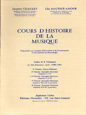 Illustration de Cours d'histoire de la musique Tome 2 : 18e (1700 - 1791) - Vol. 3 : Exemples musicaux (5 et 6)
