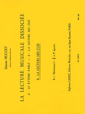 Illustration de La Lecture musicale dissociée B - La Lecture des clés - Vol. B 2 : Élémentaire 1