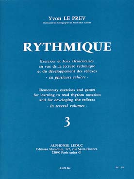 Illustration de Rythmique, exercices & jeux élémentaires Cahier 3