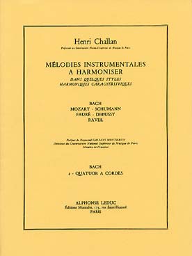 Illustration de Mélodies instrumentales à harmoniser - Vol. 2 : BACH Quatuor à cordes