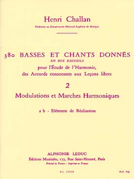 Illustration de 380 Basses et chants donnés Vol. 2 : modulations et marches - 2 b : éléments de réalisation