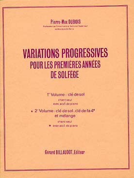 Illustration de Variations progressives pour les premières années de solfège - Vol. 2 clés sol/fa : livre du professeur