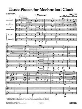 Illustration de MIXED BAG : ensembles variables pour bois (C + P) - N° 14 : HAYDN 3 Pièces pour carillon