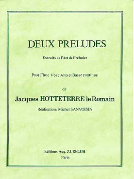 Illustration de 2 Préludes en la m et en fa M pour flûte à bec alto et basse continue
