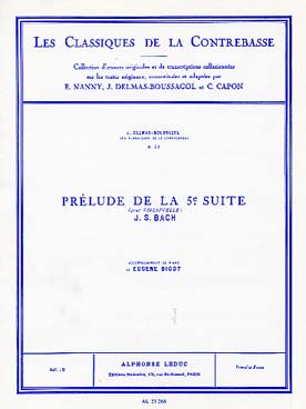Illustration de Prélude N° 1 de la 5e suite pour violoncelle (tr. pour contrebasse)