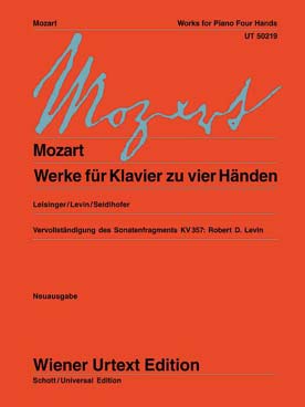 Illustration mozart oeuvres pour piano a 4 mains