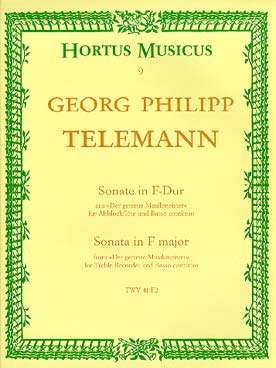 Illustration de Sonate en fa M de "der getreue Musikmeister" TWV 41:F2 (flûte à bec alto et basse continue)
