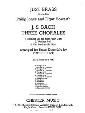 Illustration de JUST BRASS : musique pour ensemble de cuivres (C + P) - N° 48 : BACH Chorals