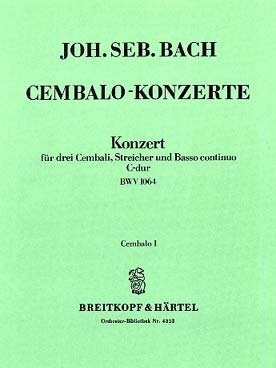 Illustration de Concerto BWV 1064 en do M pour 3 clavecins et orchestre à cordes - Clavecin 1