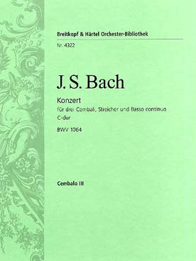 Illustration de Concerto BWV 1064 en do M pour 3 clavecins et orchestre à cordes - Clavecin 3