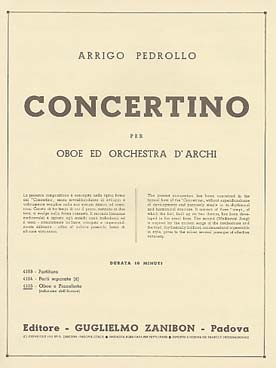 Illustration de Concertino pour hautbois et cordes, réd. piano