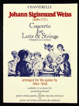 Illustration de Concerto pour luth et cordes, tr. pour guitare, 2 violons, alto, violoncelle, contrebasse et clavecin - Conducteur + Parties