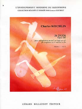 Illustration de 24 Leçons de solfège à 2 voix op. 186 adaptées pour saxophones mi b et/ou si b - Vol. 1