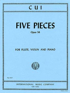 Illustration cui 5 pieces op. 56 flute/violon/piano