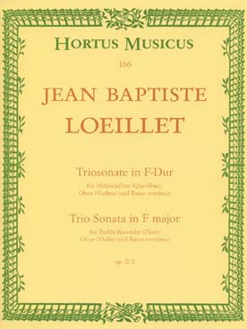 Illustration de Triosonate op. 2/2 en fa M pour flûte  à bec, hautbois et basse continue